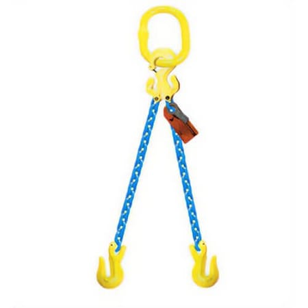 Grabiq Double Leg 3/8 in Adjstbl Chain Slng TG2-GG, 10ft L, 15200lb WLL G-3/8-TG2-GG-10